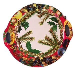 Festive Holiday Serving Tray with Christmas Design